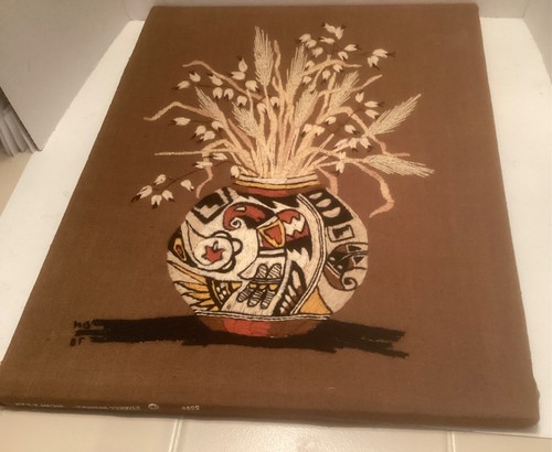 Vtg crewel embroidery - vtg.,